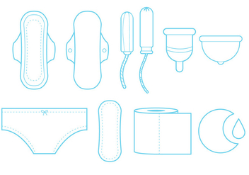 Feminine Hygiene Line Art Icon Set - vector #335509 gratis